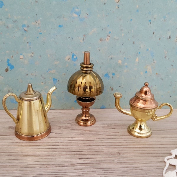 Vintage Miniatures Dollhouse Miniatures Brass Miniatures Metal Dollhouse Miniatures Dollhouse Decor