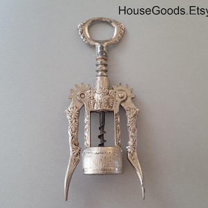 Vintage Corkscrew Wine Opener Corkscrew Bottle Opener Decorated Corkscrew Metal Corkscrew Kitchen Decor Vintage Kitchen