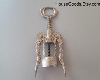 Vintage Wine Bottle Opener Decorated Metal Corkscrew Kitchen Decor