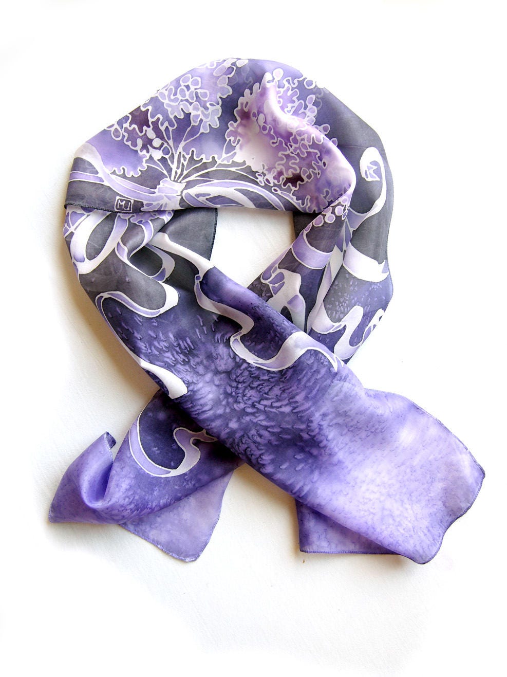 Purple scarves / Lilac scarf / bouquet of lilacs hand painted Etsy
