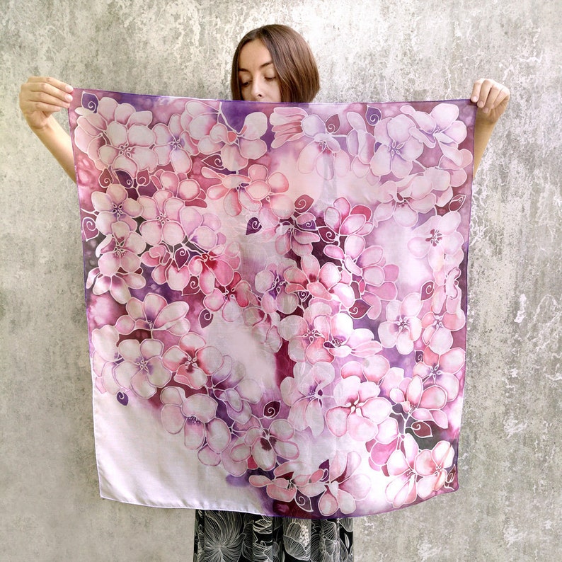 Square scarf hand painted silk scarves 