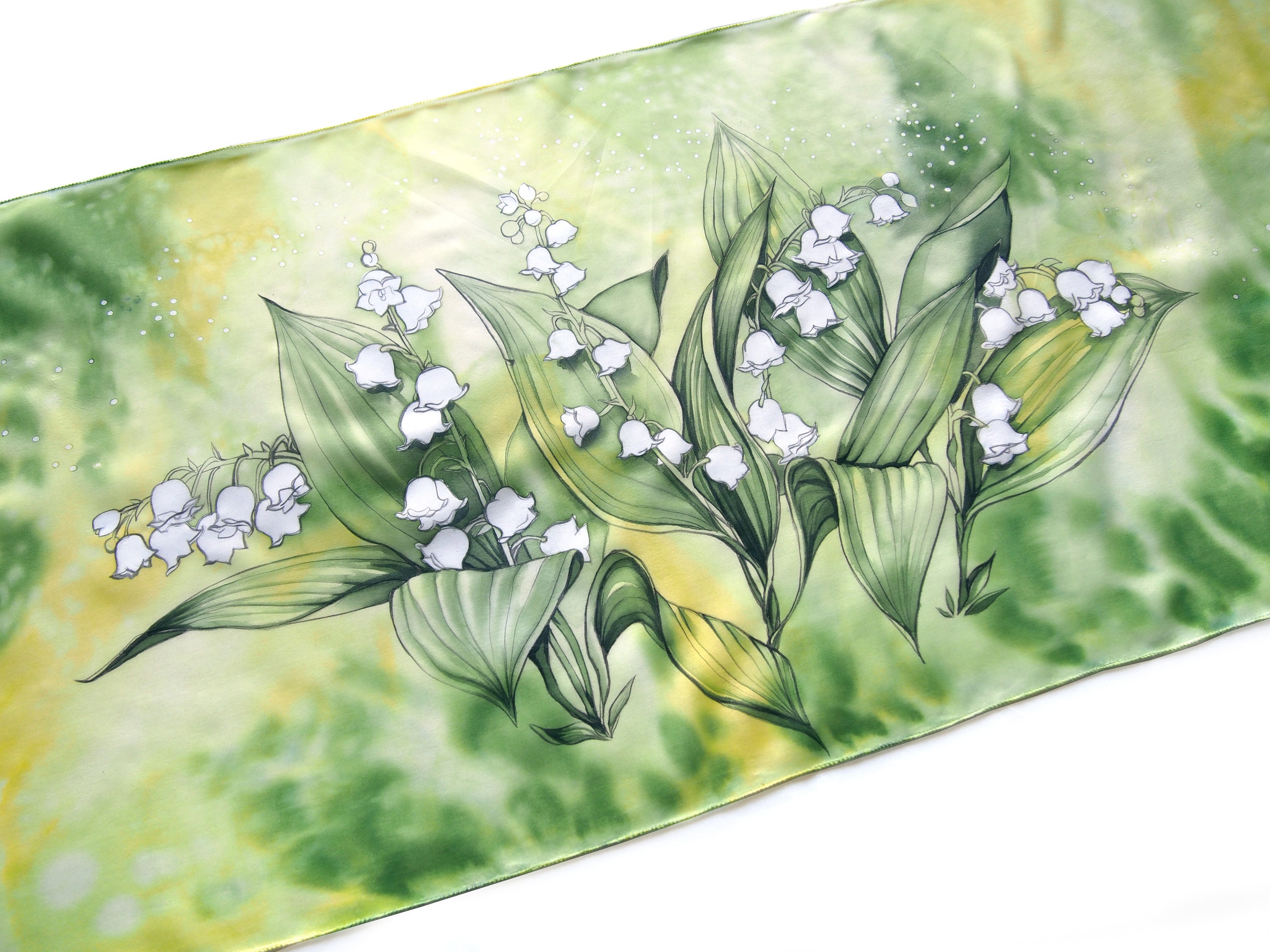 Lily of the Valley Scarf Hand Painted Scarves Woodland Gift - Etsy