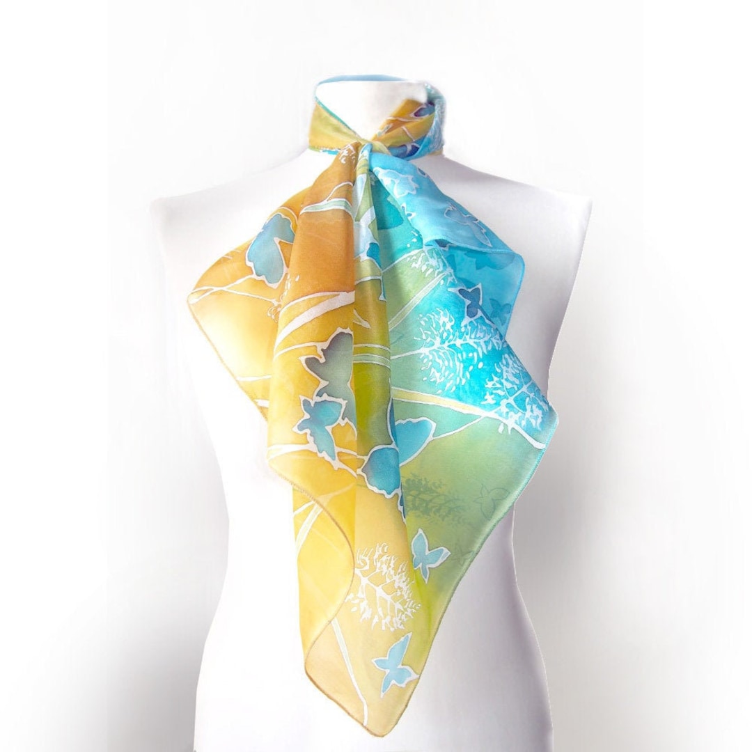 Foulard carré soie pour femme : lime