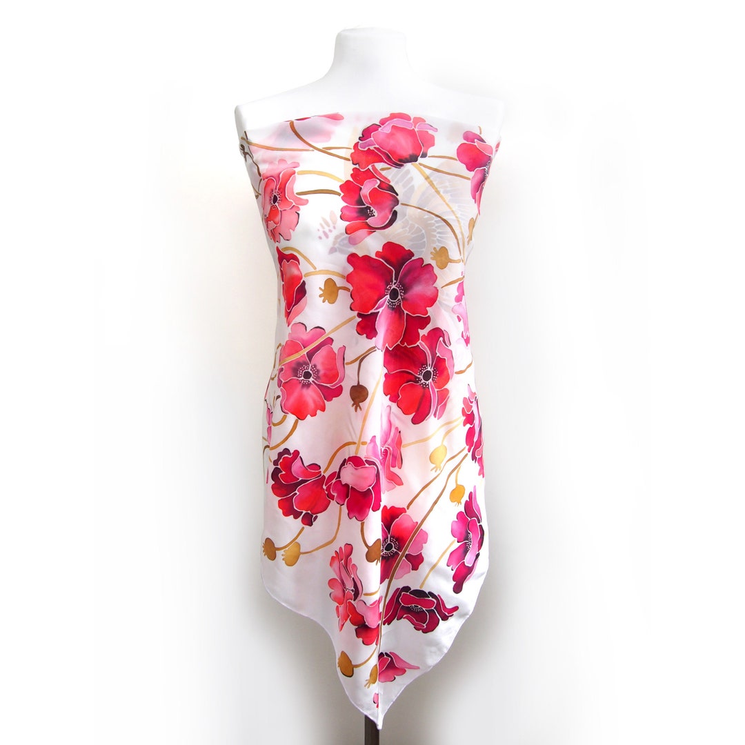LARGE SQUARE SCARF FLOWERS OF NEPTUNE
