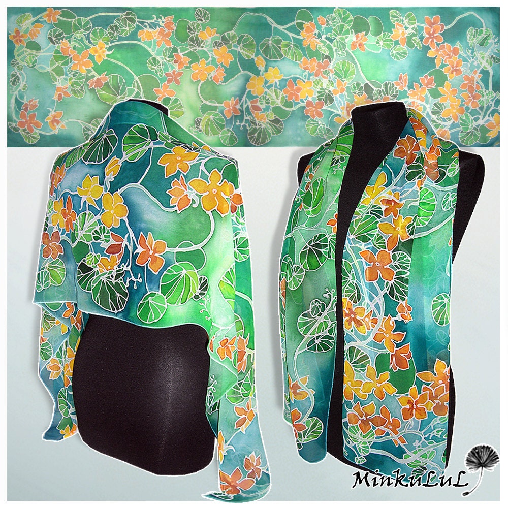 Silk Hand Woven Scarf (Green)