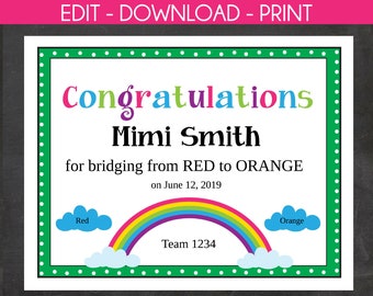 Bridging Certificate Template | Bridging Ceremony Award | Recognition Certificate | Custom Printable | End of Year Award | Easy to use