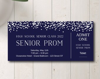 Senior Prom Tickets Template | Junior Prom Tickets | Dance Tickets | Tickets only | Event Tickets | Edit yourself | Easy to use template