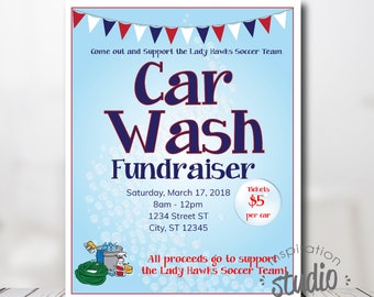 Car Wash Flyer Fundraiser Church School Community Sports Etsy