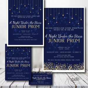 DIY Prom Package: Under the Stars - Printable Junior, Senior Prom Poster, Tickets, Flyer and Invite