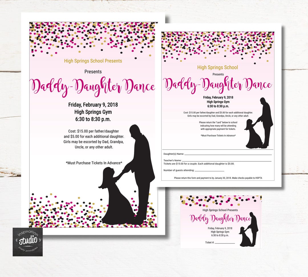 Daddy - Daughter Dance Flyer, Tickets and Poster Template | Father and ...