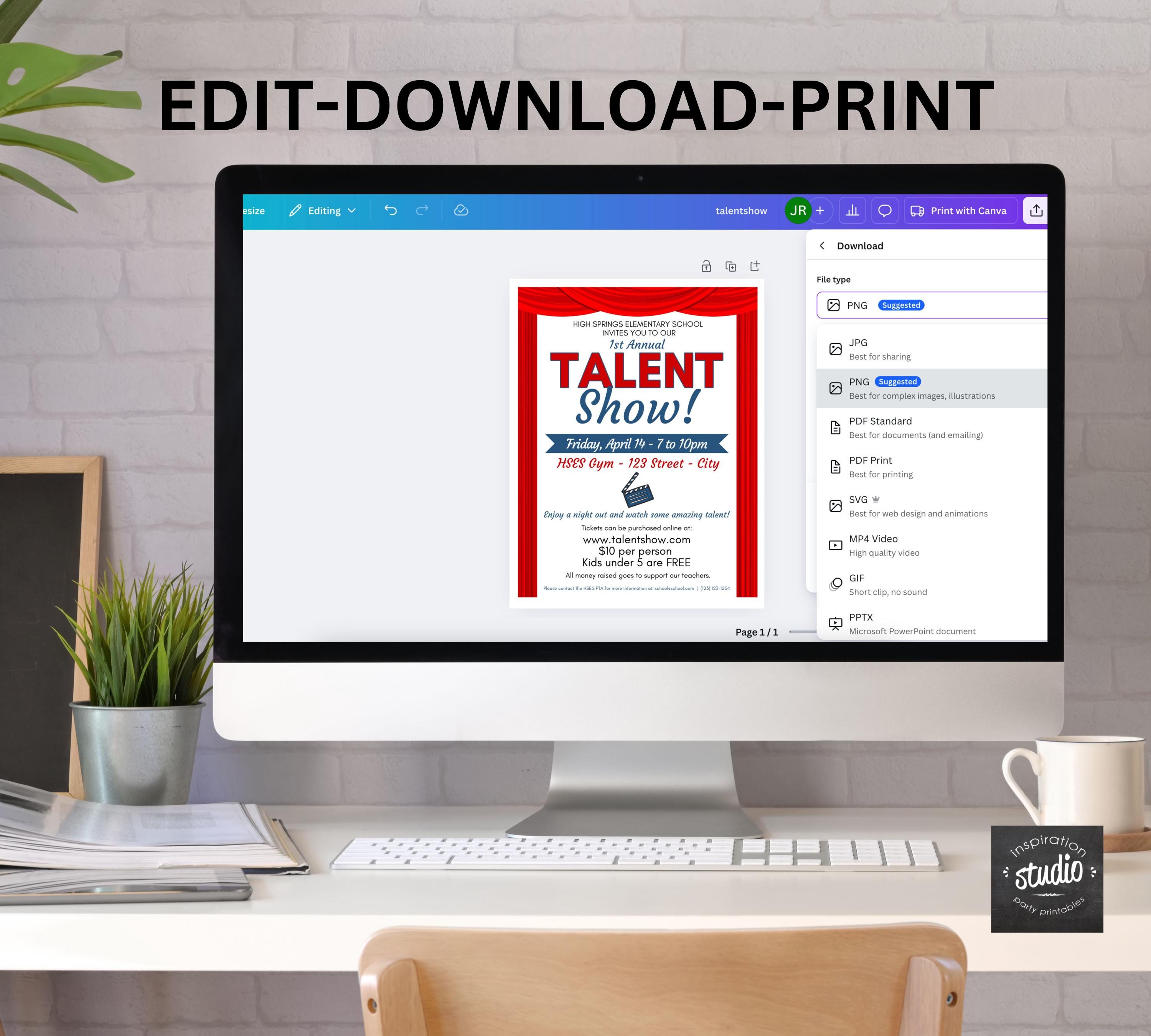 DIY Talent Show Event Canva Template | Customizable School and Church ...