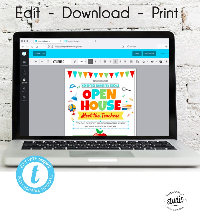 School Open House Flyer Template | Back to School Flyer | PTA, PTO ...