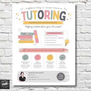 Redigerbar handledningsflyer | Anpassningsbar Canva-mall | Grundskolehandledare | Sommarskolehandledare