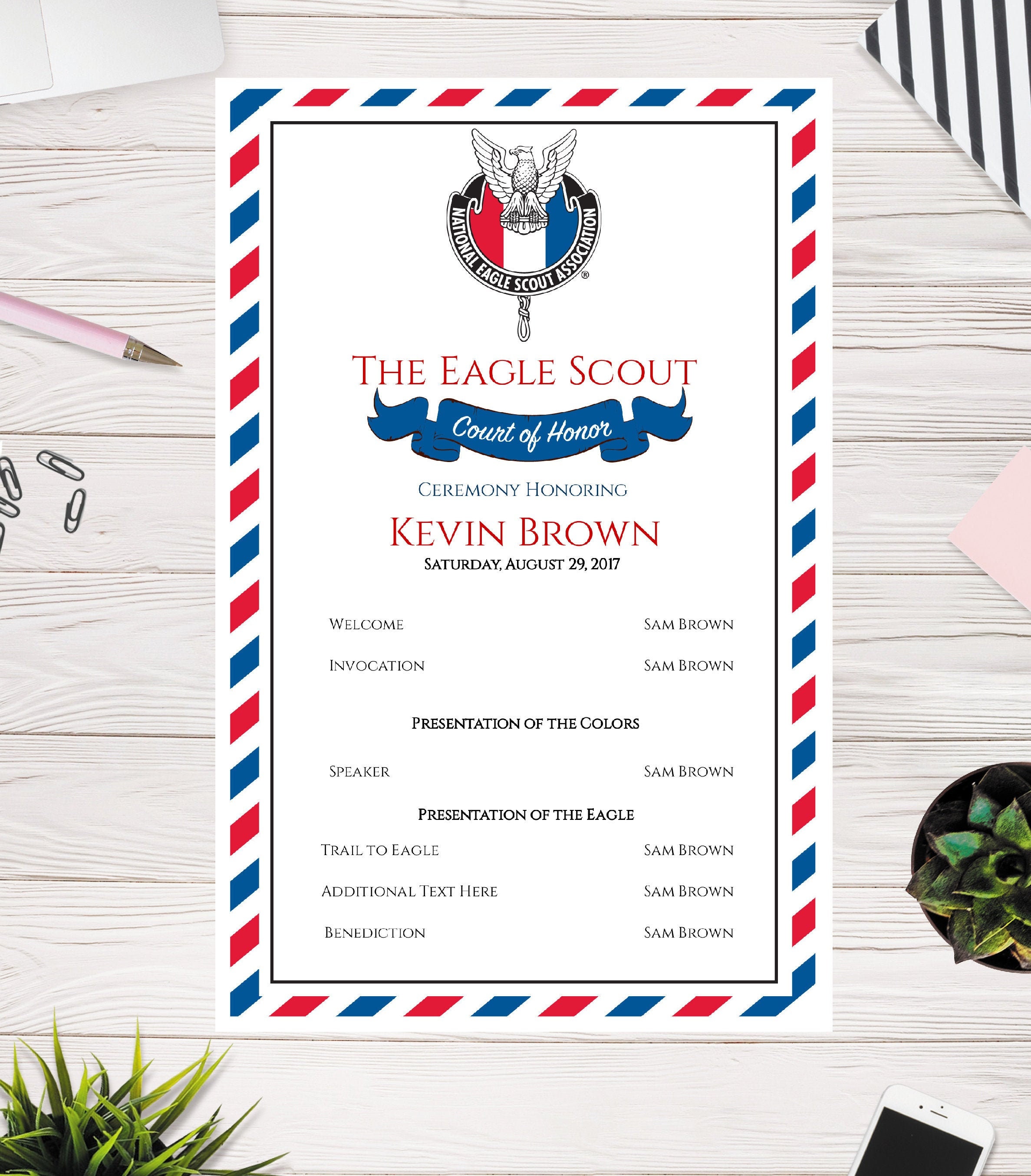 Eagle Scout Court Of Honor Program Template