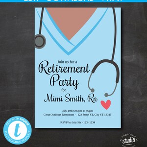 Nurse Retirement Party Invitation Template (Printable) image 5