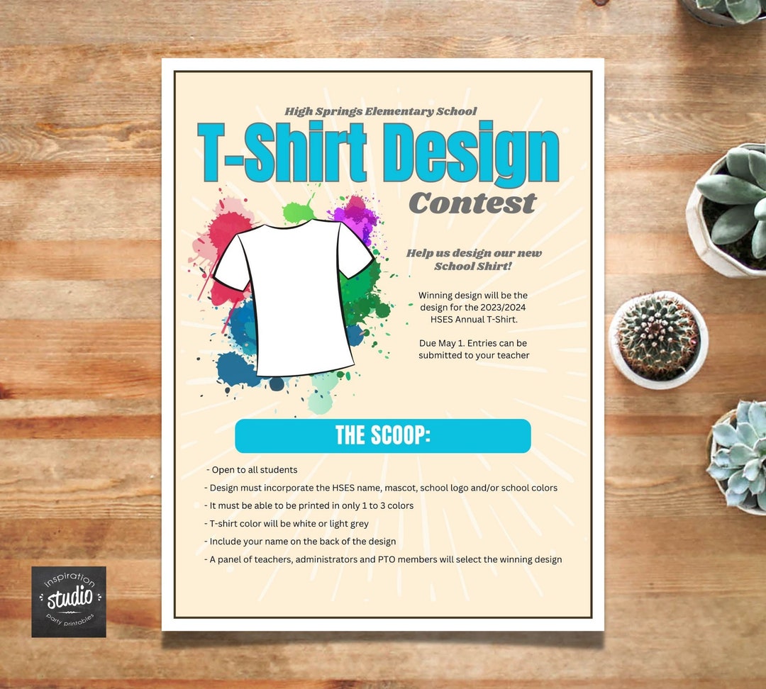 School T shirt Design Contest Template