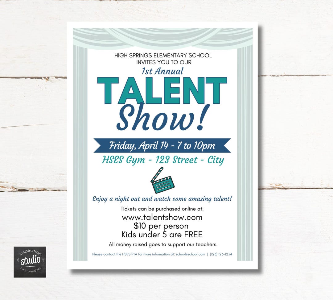 Talent Show Event Flyer Template | School Flyer, Church Flyer, School ...