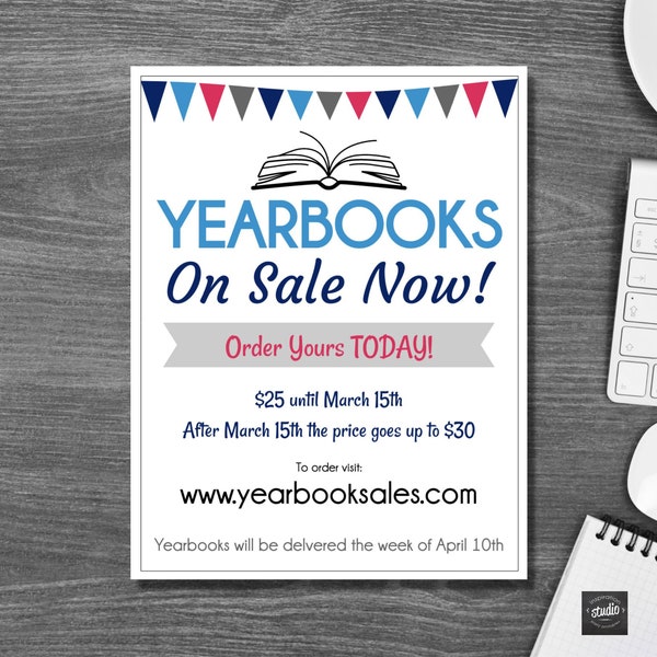 Yearbook Sale Flyer Template, School Template, Yearbooks on Sale Now Flyer, easy to use template, edit yourself