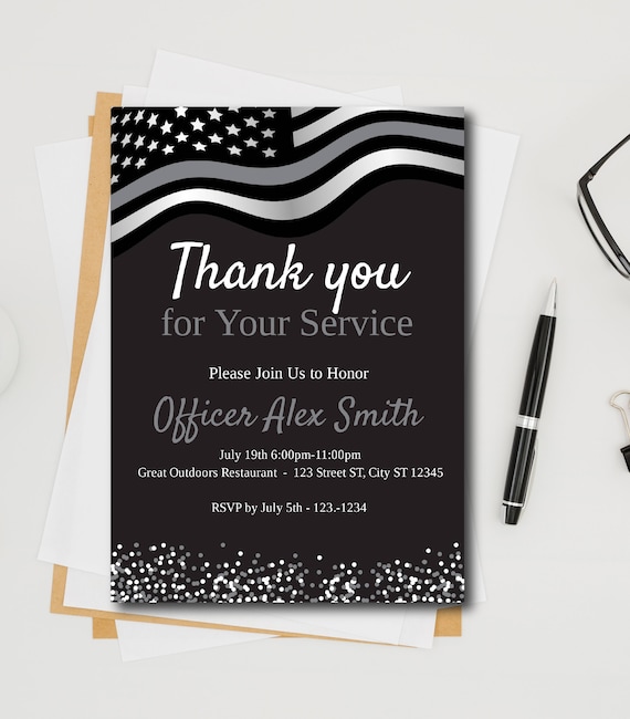 Corrections Retirement Invitation Thank You for Your Service Etsy
