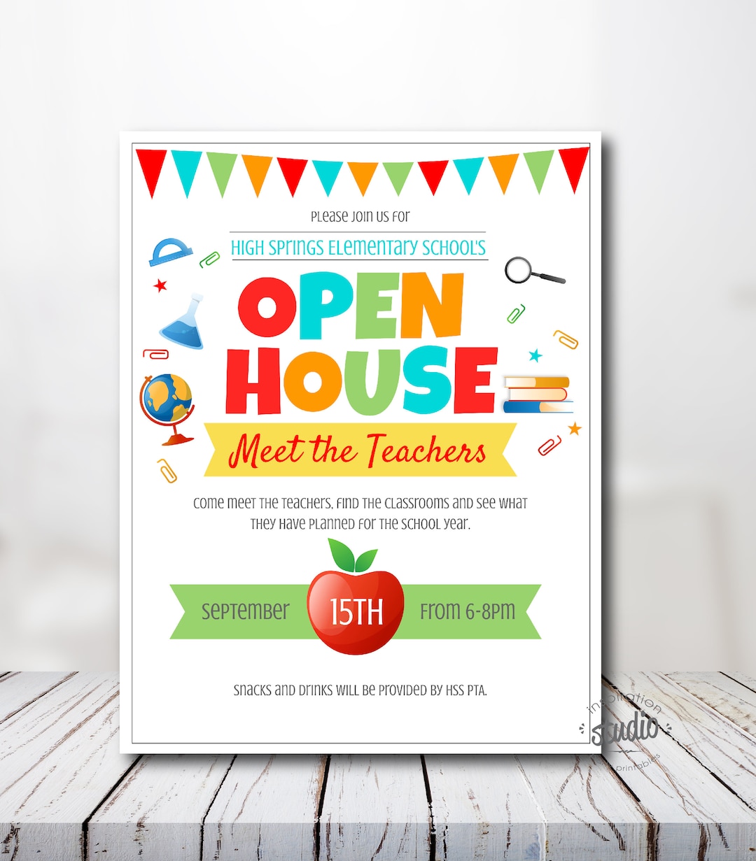 School Open House Flyer Template | Back to School Flyer | PTA, PTO ...