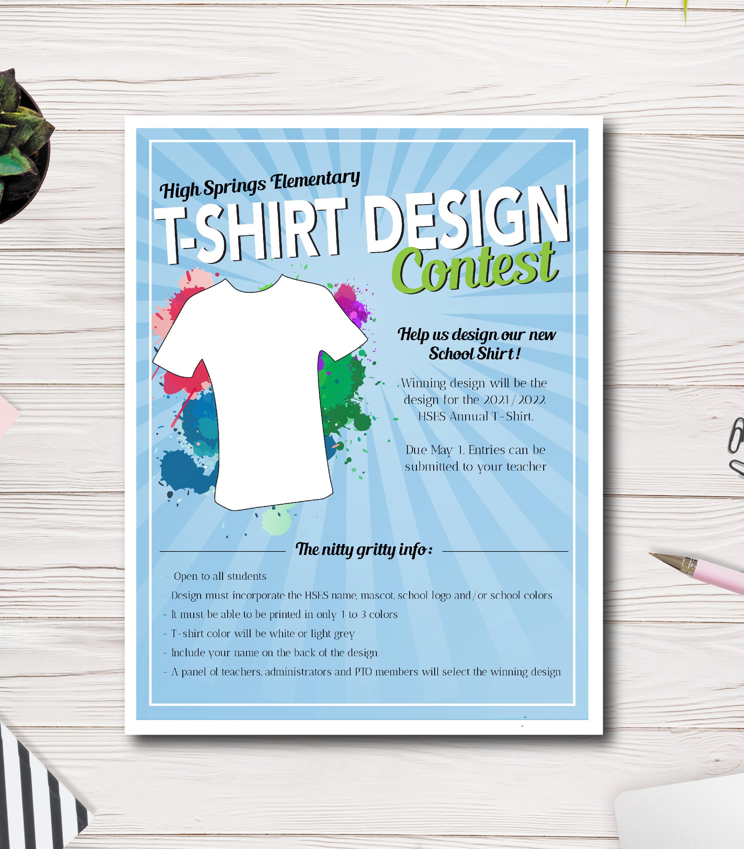 T-shirt Design Contest Flyer Template, Clothing T-shirt Sale, Printable  Flyer, Church Nonprofit School PTO PTA Event, Editable Template