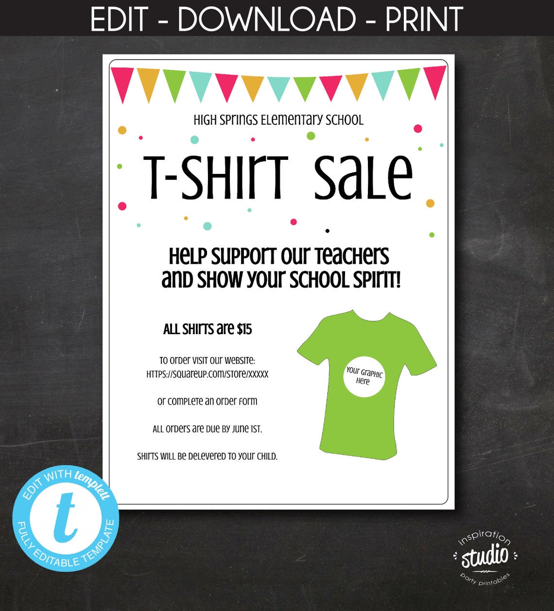 T-shirt Sales Flyer Template PTA PTSA PTO Church - Etsy