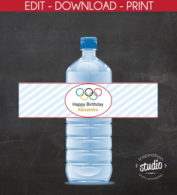 custom olympics water bottle wrappers olympic games water etsy