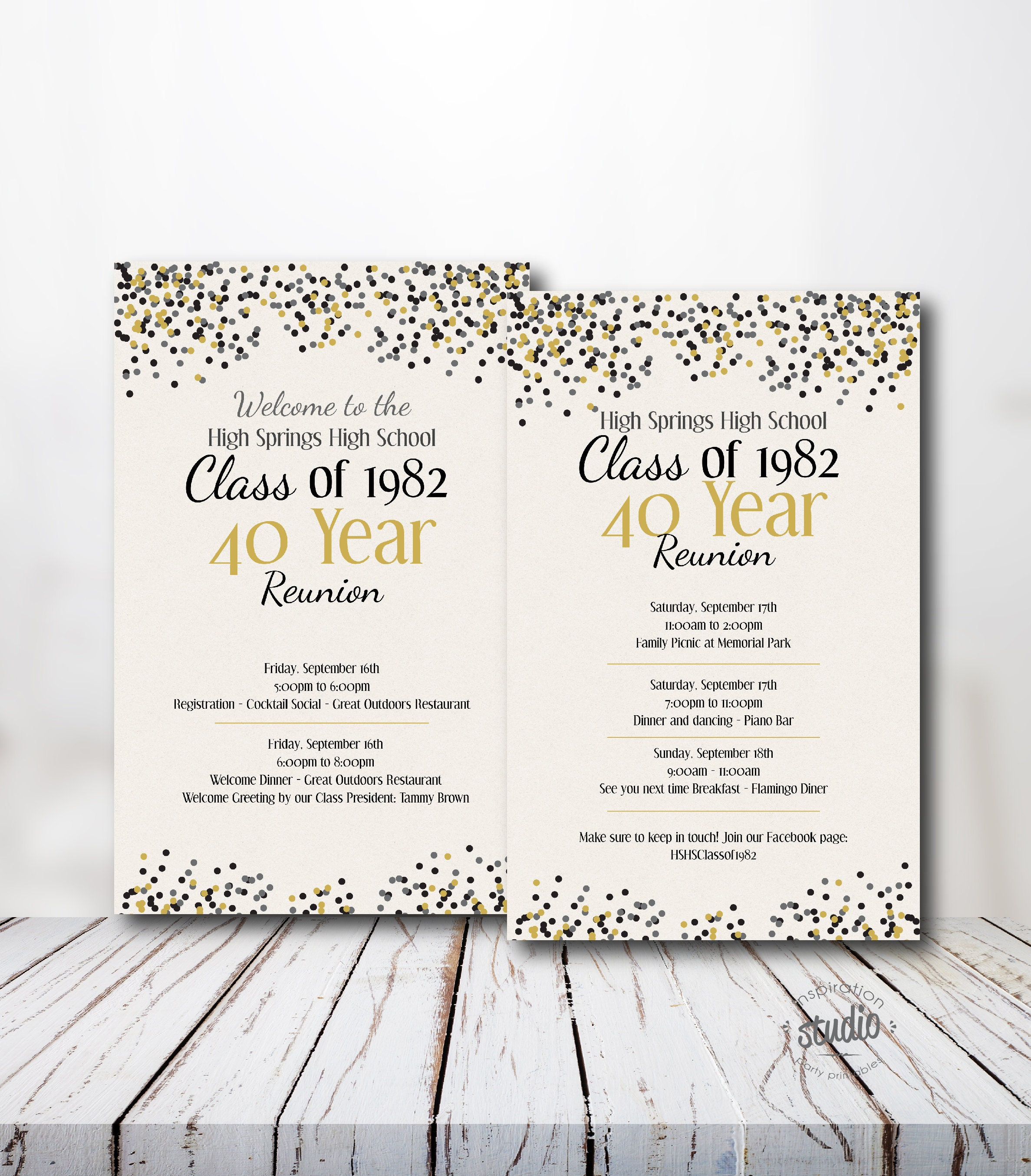Family reunion program templates