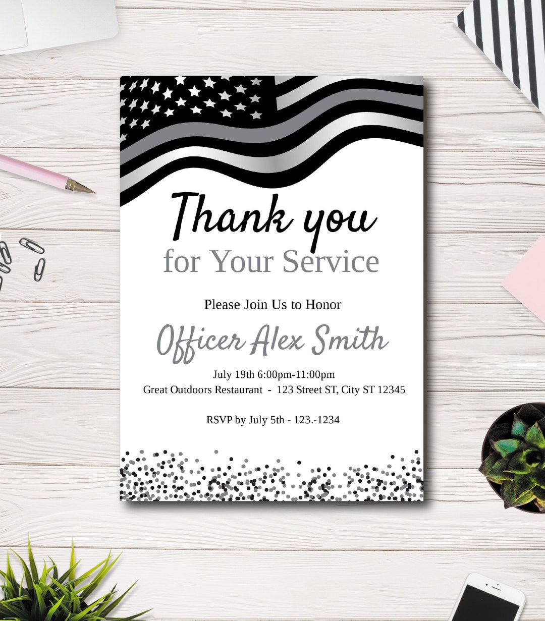 Corrections Retirement Invitation Thank You for Your Service Etsy