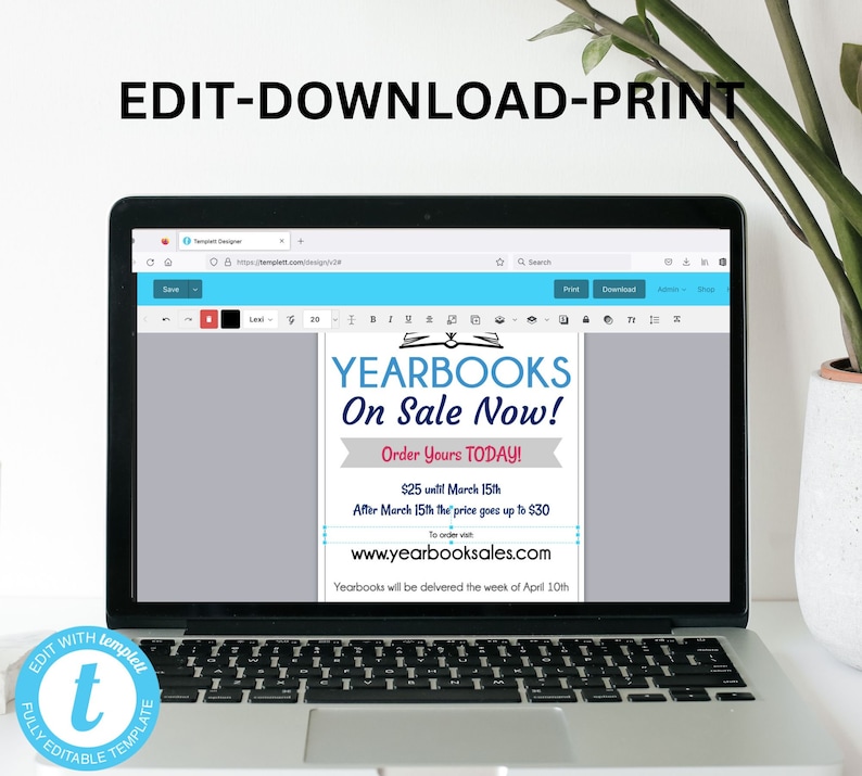 Yearbook Sale Flyer Template School Template Yearbooks on Etsy