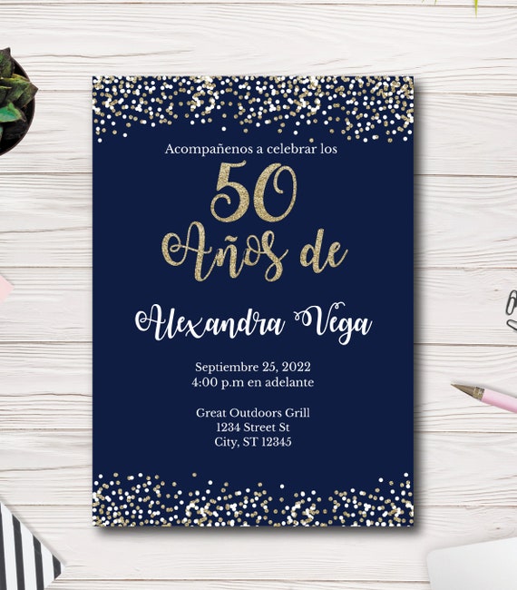  Invitaciones de fiesta de cumpleaños número 50