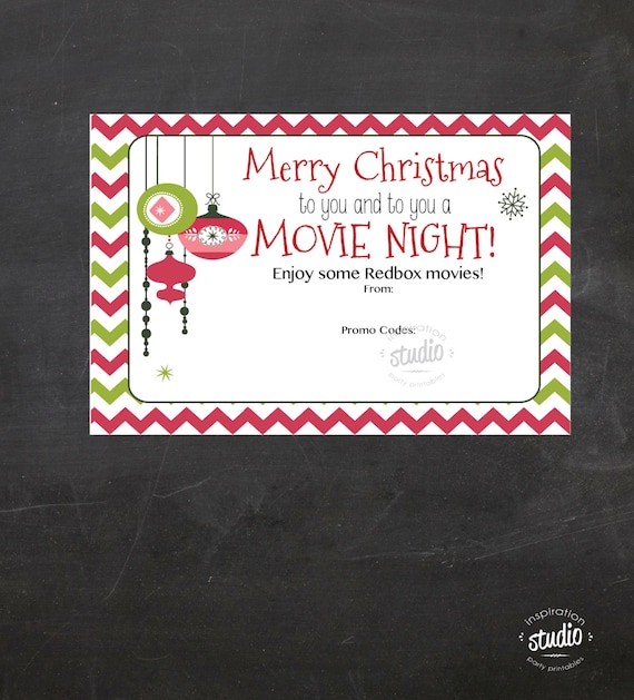 Christmas Redbox Movie Printable Use It to Gift Promo Codes | Etsy