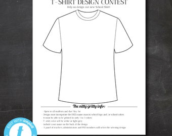 T-shirt Design Contest Flyer Custom Printable Flyer School 