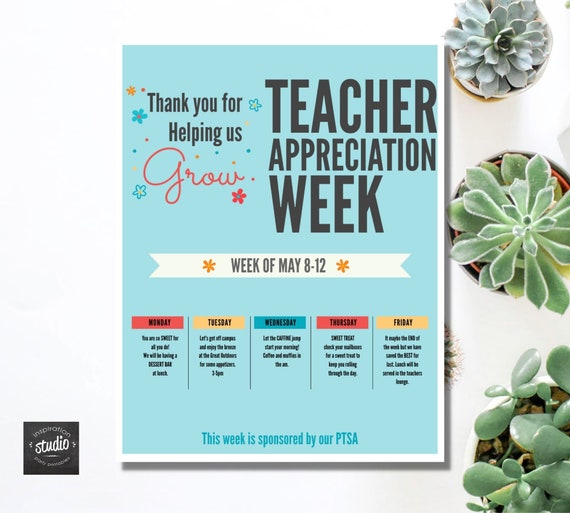 Thank You for Helping Us Grow Teacher Appreciation Week Flyer Template ...