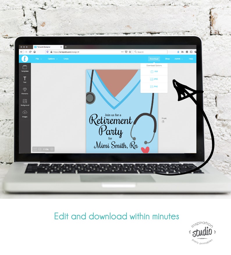 Nurse Retirement Party Invitation Template (Printable) image 3