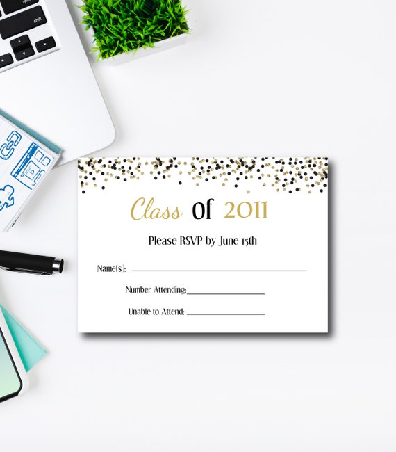 High School Reunion Response Card Template, College Reunion, Family Reunion, RSVP Card, 5" x 3.5", Easy to use Template Il_570xn