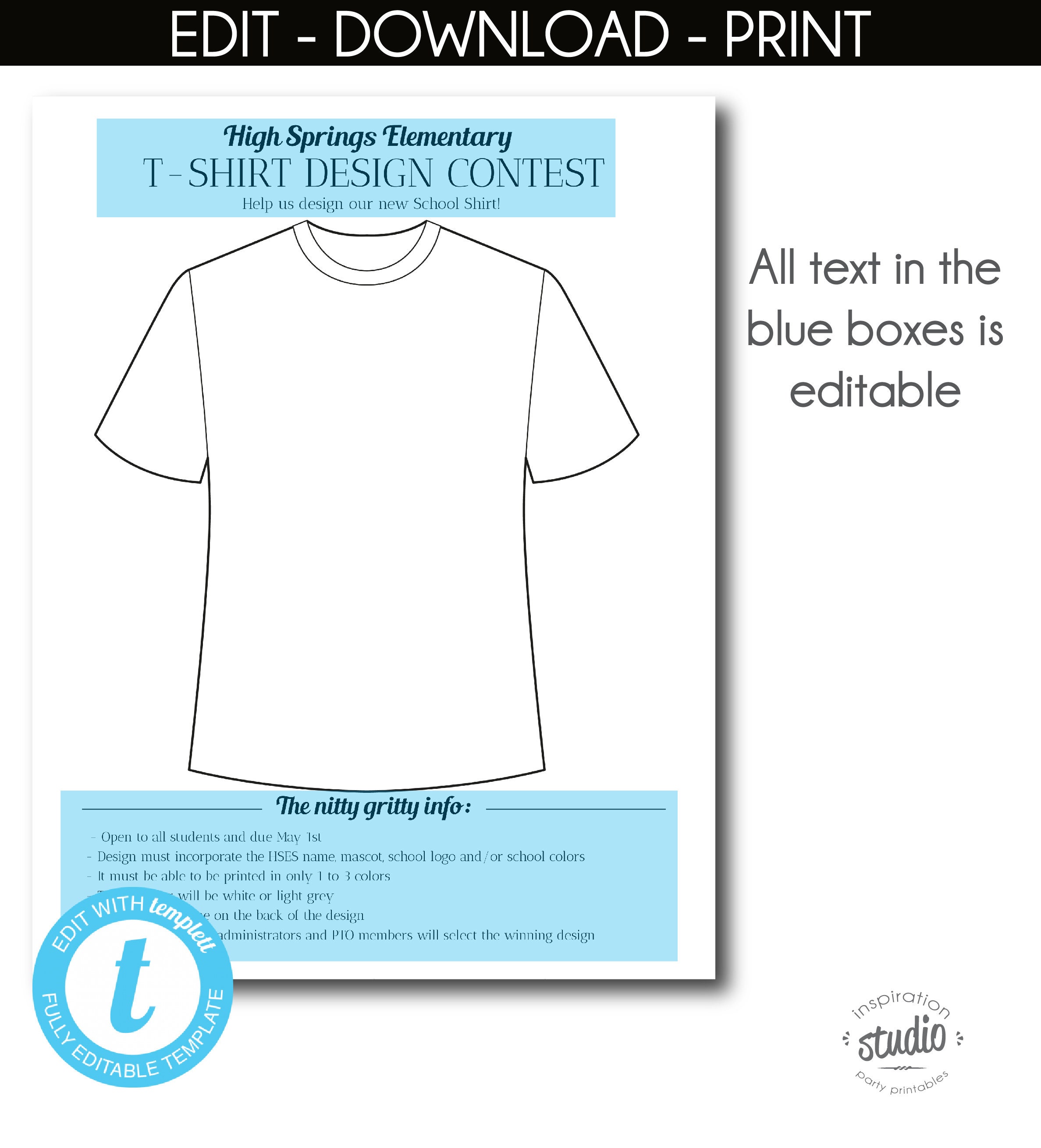 T-shirt Design Contest Flyer Template Draw T-shirt Design - Etsy Finland