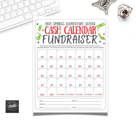 Cash Calendar Fundraiser Flyer Template, School, PTA, PTO, Community  Nonprofit Charity Editable, Easy to Use Canva Template, Edit Yourself - Etsy