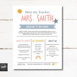 Editable Meet the Teacher Flyer Template | About the Teacher Flyer | Back to School Welcome Letter | Easy to use Canva Template | Open House