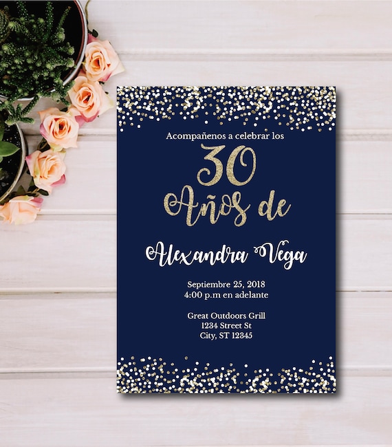 30 Años de, Spanish, 30th Birthday Invitation, Invitación, Easy to use Template Il_570xn