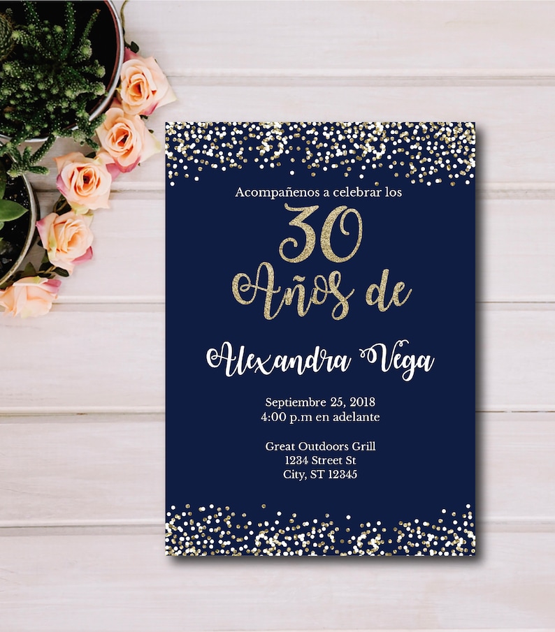 30 Años De Spanish 30th Birthday Invitation Invitación Etsy