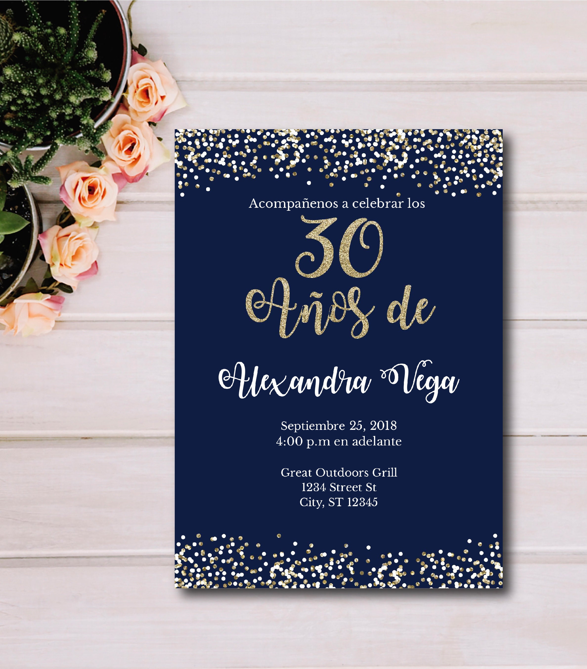 30 Años De Spanish 30th Birthday Invitation Invitación - Etsy