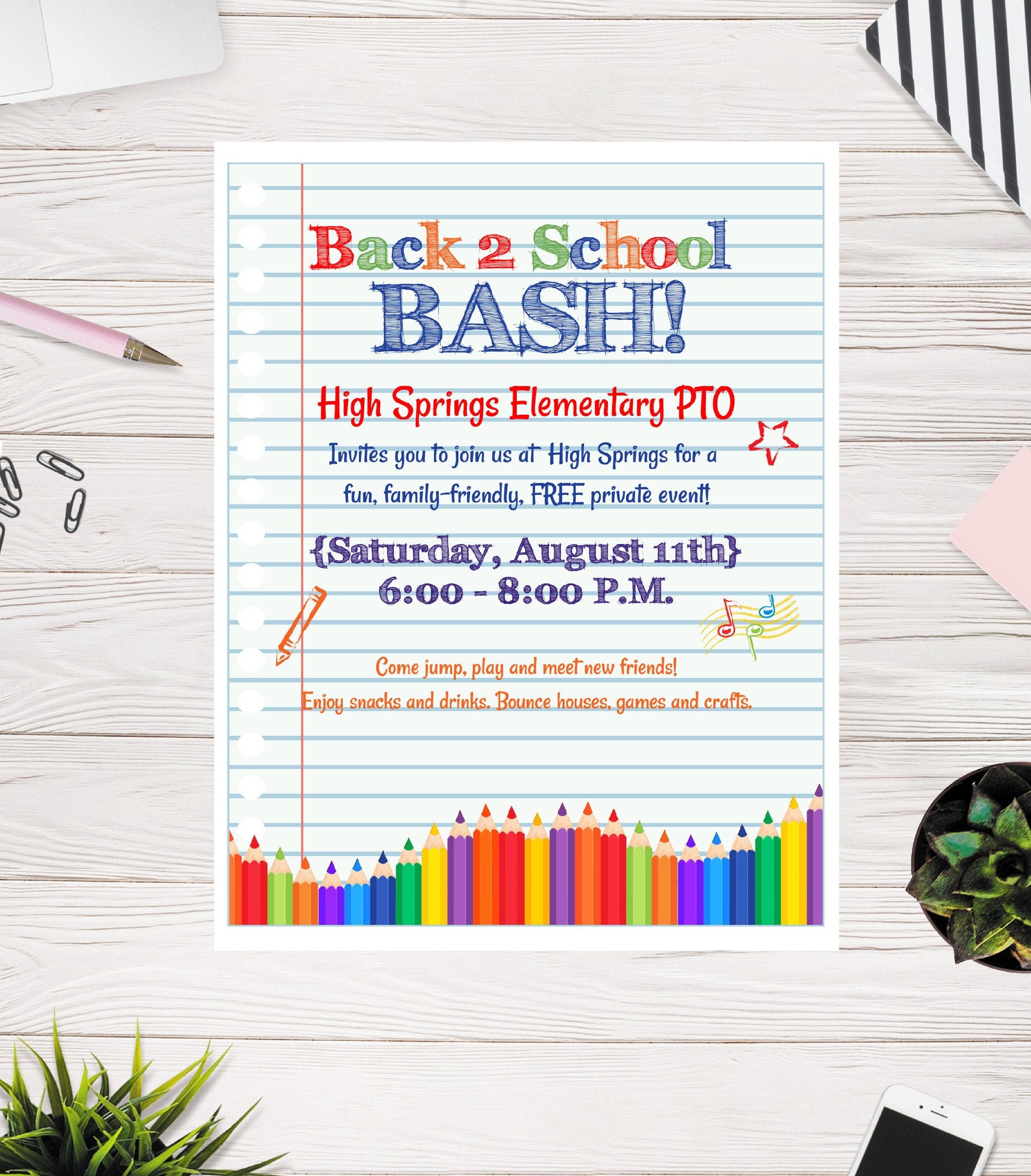 Back To School Bash Event Flyer Back To School Flyer Etsy 日本