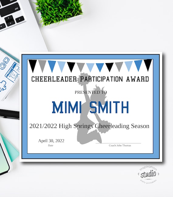 End of Season Cheerleading Award Certificates, Custom Printable, Cheerleader Certificate Personalized Template, Easy to use template Il_570xn
