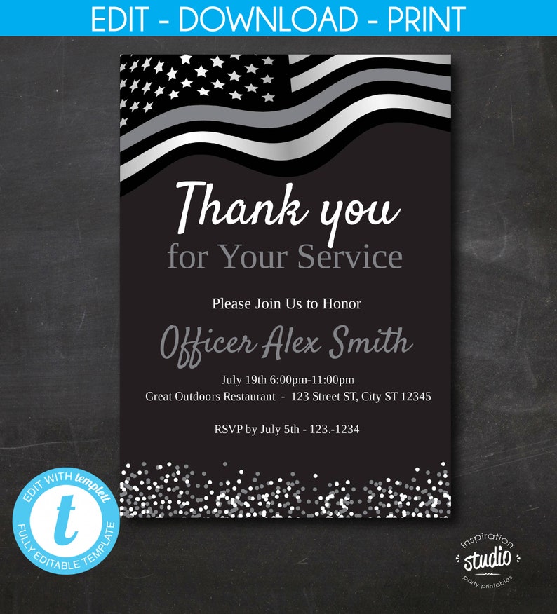 Corrections Retirement Invitation Thank You for Your Service Etsy