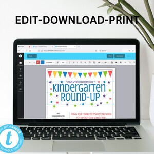 Kindergarten Round up Event Flyer Template, Printable Template, School ...