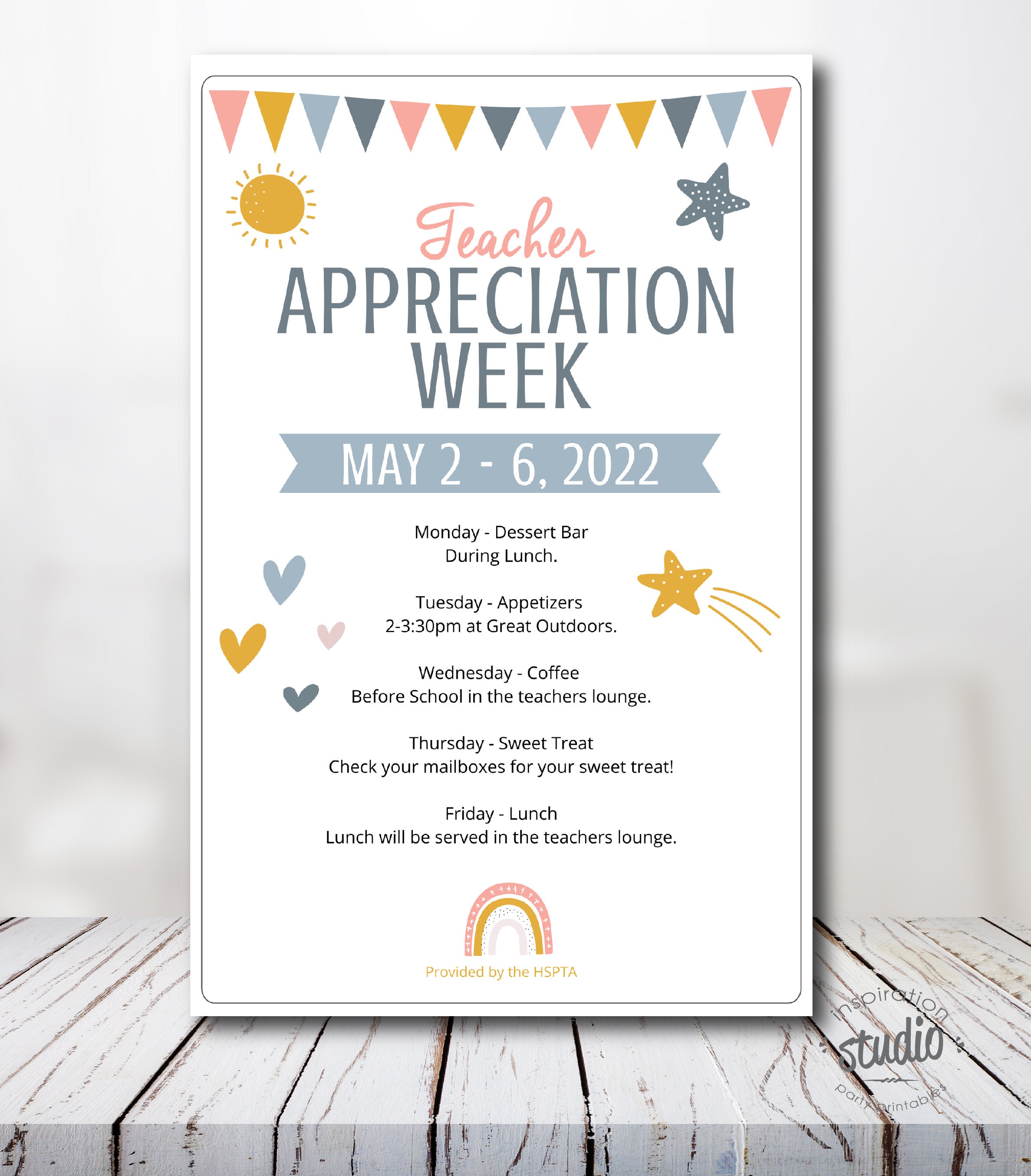 Teacher Appreciation Week Poster and Flyer Template PTA PTO | Etsy ...