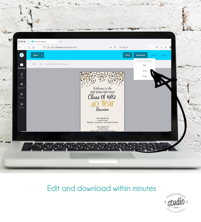 High School Reunion Template, College Reunion, Printable Program Double ...