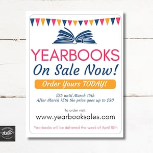 Yearbook Sale Flyer Template | School Template | Yearbooks on Sale Flyer | Easy to Use Canva Template | Edit Yourself