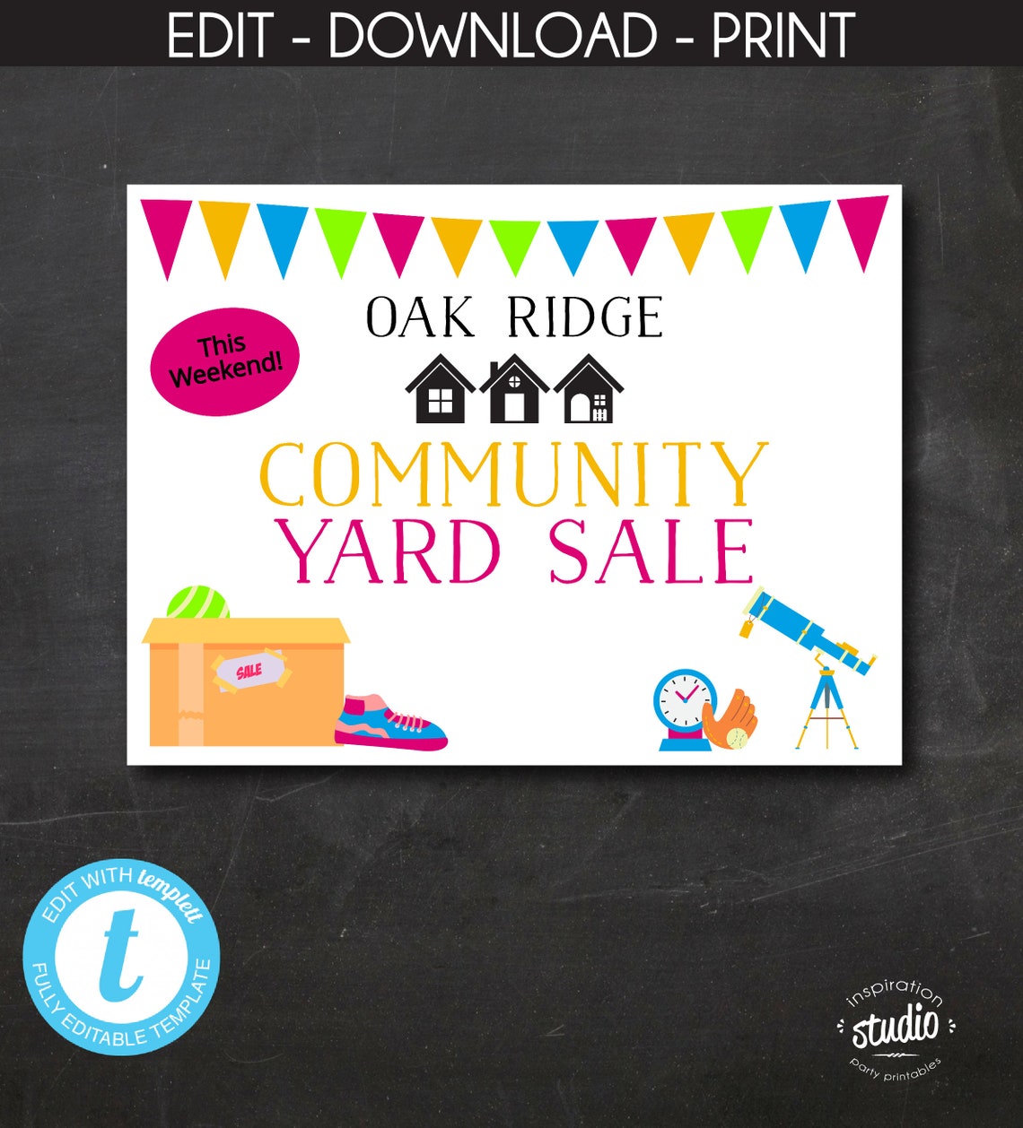 Community Yard Sale Yard Sign Template Spring Garage Sale Etsy Community Yard Sale Yard Sign Template Spring Garage Sale Etsy